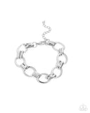 Changing Cantata - Silver Bracelet - Paparazzi Accessories Bracelet Bedazzle Me Pretty Mobile Fashion Boutique