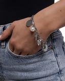 Charm Commitment - White Bracelet - Paparazzi Accessories Bracelet Bedazzle Me Pretty Mobile Fashion Boutique