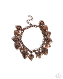 Charming Change - Copper Bracelet - Paparazzi Accessories Bracelet Bedazzle Me Pretty Mobile Fashion Boutique