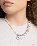 Charming Competitor - White Necklace - Paparazzi Accessories Necklace Bedazzle Me Pretty Mobile Fashion Boutique