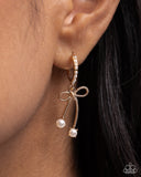 Charming Coquette - Gold Earrings - Paparazzi Accessories Earrings Bedazzle Me Pretty Mobile Fashion Boutique