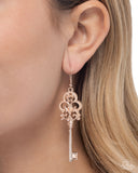 Chateau Chic - Rose Gold Earrings - Paparazzi Accessories Earrings Bedazzle Me Pretty Mobile Fashion Boutique