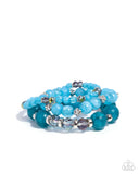 Cheerful Collection - Blue Bracelet - Paparazzi Accessories Bracelet Bedazzle Me Pretty Mobile Fashion Boutique