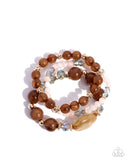 Cheerful Collection - Brown Bracelet - Paparazzi Accessories Bracelet Bedazzle Me Pretty Mobile Fashion Boutique
