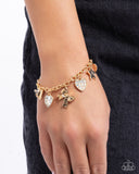 Cheerleading Camp - Gold Bracelet - Paparazzi Accessories Bracelet Bedazzle Me Pretty Mobile Fashion Boutique