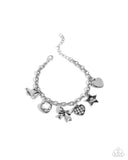 Cheerleading Camp - White Bracelet - Paparazzi Accessories Bracelet Bedazzle Me Pretty Mobile Fashion Boutique