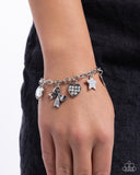 Cheerleading Camp - White Bracelet - Paparazzi Accessories Bracelet Bedazzle Me Pretty Mobile Fashion Boutique