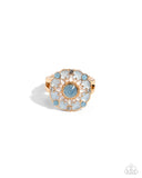 Cheers to Perfection - Blue Ring - Paparazzi Accessories Ring Bedazzle Me Pretty Mobile Fashion Boutique