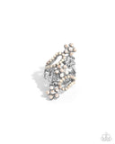 Chic Combination - White Ring - Paparazzi Accessories Ring Bedazzle Me Pretty Mobile Fashion Boutique