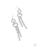 Chic Crowd - White Earrings - Paparazzi Accessories Earrings Bedazzle Me Pretty Mobile Fashion Boutique