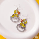 Chick Couture - Yellow Earrings - Paparazzi Accessories Earrings Bedazzle Me Pretty Mobile Fashion Boutique