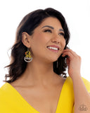 Chick Couture - Yellow Earrings - Paparazzi Accessories Earrings Bedazzle Me Pretty Mobile Fashion Boutique