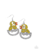 Chick Couture - Yellow Earrings - Paparazzi Accessories Earrings Bedazzle Me Pretty Mobile Fashion Boutique