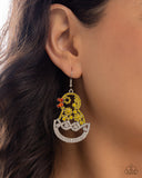 Chick Couture - Yellow Earrings - Paparazzi Accessories Earrings Bedazzle Me Pretty Mobile Fashion Boutique