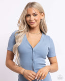 Chiseled Candidate - Blue Necklace - Paparazzi Accessories Necklace Bedazzle Me Pretty Mobile Fashion Boutique