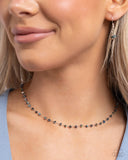 Chiseled Candidate - Blue Necklace - Paparazzi Accessories Necklace Bedazzle Me Pretty Mobile Fashion Boutique