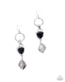 Chiseled Clarity - Black Earrings - Paparazzi Accessories Earrings Bedazzle Me Pretty Mobile Fashion Boutique