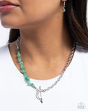 Chiseled Confidence - Green Necklace - Paparazzi Accessories Necklace Bedazzle Me Pretty Mobile Fashion Boutique