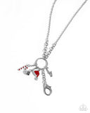 Christmas Cheer - Red Lanyard - Paparazzi Accessories Lanyard Bedazzle Me Pretty Mobile Fashion Boutique