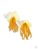 Cinderella Charisma - Orange Post Earrings - Paparazzi Accessories Post Earrings Bedazzle Me Pretty Mobile Fashion Boutique