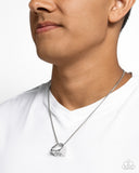City Chase - Silver Mens Necklace - Paparazzi Accessories Mens Necklace Bedazzle Me Pretty Mobile Fashion Boutique