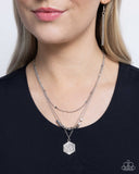 Clandestine Chains - Silver Necklace - Paparazzi Accessories Necklace Bedazzle Me Pretty Mobile Fashion Boutique