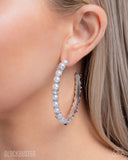 Classical Ballet - White Earrings - Paparazzi Accessories Earrings Bedazzle Me Pretty Mobile Fashion Boutique