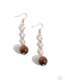 Classy Cadence - Brown Earrings - Paparazzi Accessories Earrings Bedazzle Me Pretty Mobile Fashion Boutique