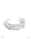 Classy Chance - White Bracelet - Paparazzi Accessories Bracelet Bedazzle Me Pretty Mobile Fashion Boutique