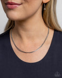 Classy Companion - Silver Necklace - Paparazzi Accessories Necklace Bedazzle Me Pretty Mobile Fashion Boutique