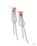 Classy Curves - Orange Post Earrings - Paparazzi Accessories Post Earrings Bedazzle Me Pretty Mobile Fashion Boutique