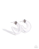 Clear Charm - White Earrings - Paparazzi Accessories Earrings Bedazzle Me Pretty Mobile Fashion Boutique