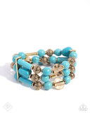 Coachella Confidence - Blue Bracelet - Paparazzi Accessories Bracelet Bedazzle Me Pretty Mobile Fashion Boutique