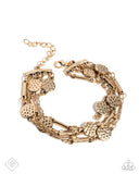 Coachella Construction - Gold Bracelet - Paparazzi Accessories Bracelet Bedazzle Me Pretty Mobile Fashion Boutique