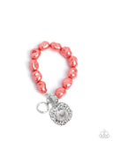 Coastal Cadenza - Orange Bracelet - Paparazzi Accessories Bracelet Bedazzle Me Pretty Mobile Fashion Boutique