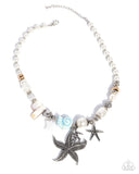 Coastal Cameo - Blue Necklace - Paparazzi Accessories Necklace Bedazzle Me Pretty Mobile Fashion Boutique