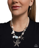 Coastal Cameo - Blue Necklace - Paparazzi Accessories Necklace Bedazzle Me Pretty Mobile Fashion Boutique