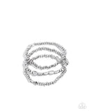 Coastal Celebration - Silver Bracelet - Paparazzi Accessories Bracelet Bedazzle Me Pretty Mobile Fashion Boutique