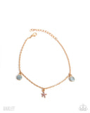 Coastal Celebrity - Gold Anklet - Paparazzi Accessories Anklet Bedazzle Me Pretty Mobile Fashion Boutique