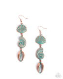 Coastal Charisma - Copper Earrings - Paparazzi Accessories Earrings Bedazzle Me Pretty Mobile Fashion Boutique