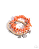 Coastal Collection - Orange Bracelet - Paparazzi Accessories Bracelet Bedazzle Me Pretty Mobile Fashion Boutique