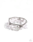 Coastal Collection - White Bracelet - Paparazzi Accessories Bracelet Bedazzle Me Pretty Mobile Fashion Boutique