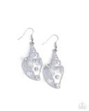Coastal Conch - White Earrings - Paparazzi Accessories Earrings Bedazzle Me Pretty Mobile Fashion Boutique