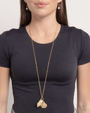 Coastal Crowd - Gold Lanyard - Paparazzi Accessories Lanyard Bedazzle Me Pretty Mobile Fashion Boutique