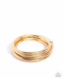 Coiled Command - Gold Bracelet - Paparazzi Accessories Bracelet Bedazzle Me Pretty Mobile Fashion Boutique