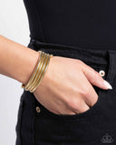 Coiled Command - Gold Bracelet - Paparazzi Accessories Bracelet Bedazzle Me Pretty Mobile Fashion Boutique