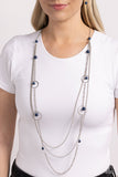 Collectively Carefree - Blue Necklace - Paparazzi Accessories Necklace Bedazzle Me Pretty Mobile Fashion Boutique