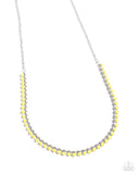 Colored Cadence - Yellow Necklace - Paparazzi Accessories Necklace Bedazzle Me Pretty Mobile Fashion Boutique