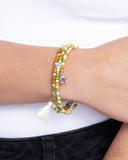 Colored Conversation - Green Bracelet - Paparazzi Accessories Bracelet Bedazzle Me Pretty Mobile Fashion Boutique