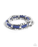 Colorful Cadenza - Blue Bracelet - Paparazzi Accessories Bracelet Bedazzle Me Pretty Mobile Fashion Boutique